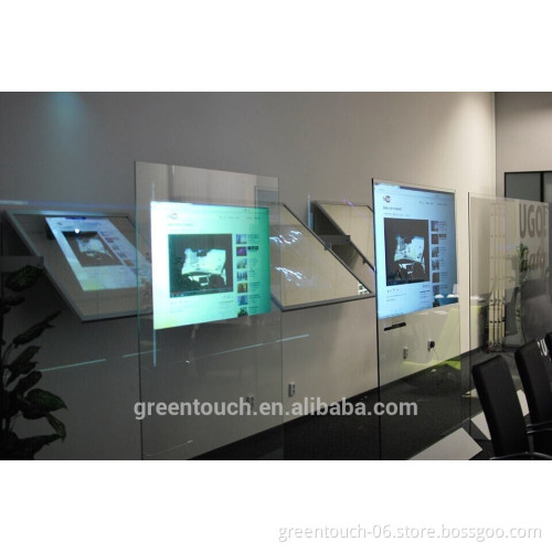 Holographic screen film with high contrats high definition transparent rear projection screen